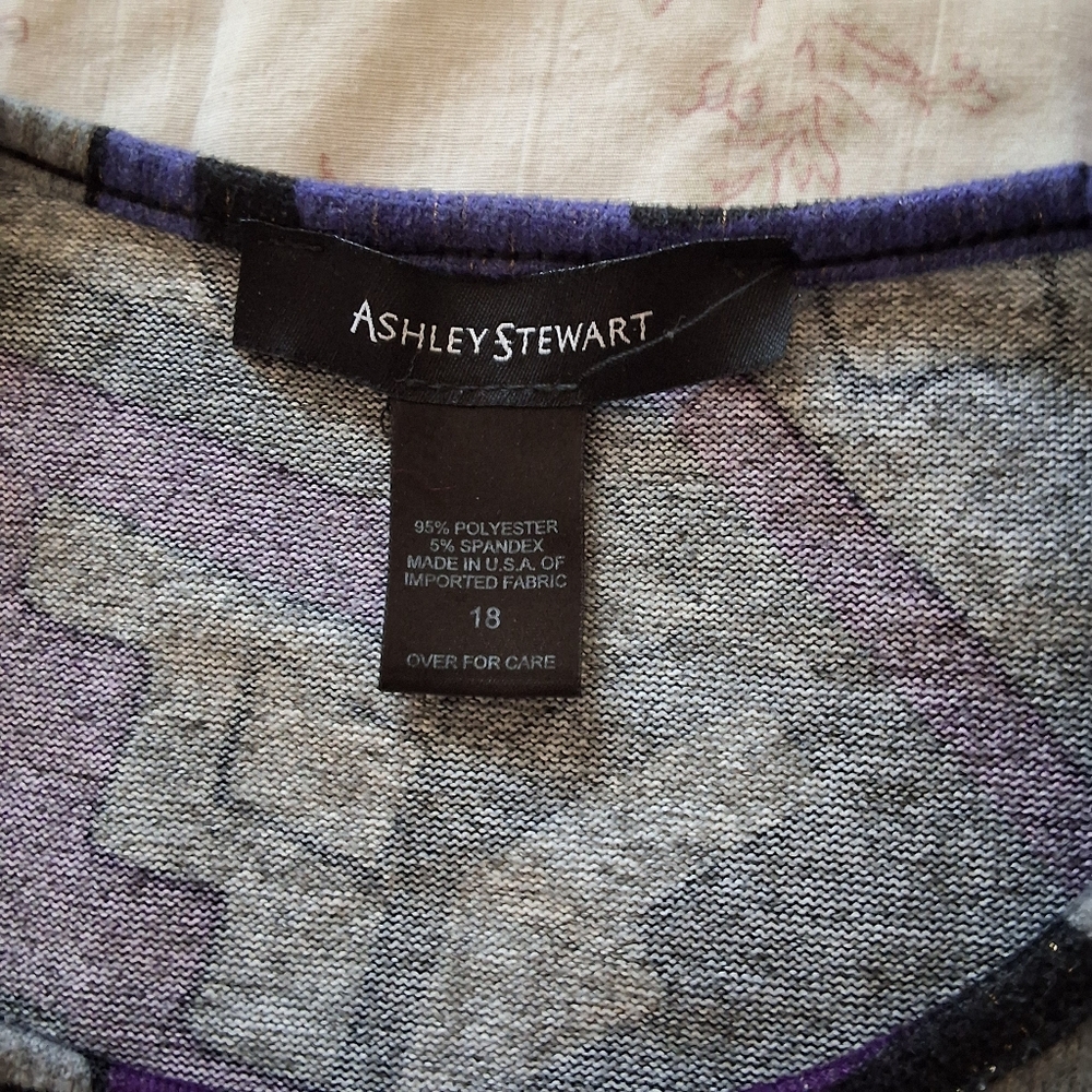Ashley Stewart Purple Gray and black Dress Plus Size 18 . - Picture 10 of 10